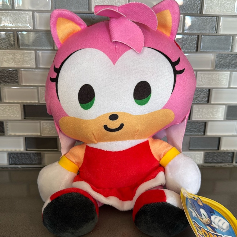 SEGA Sonic The Hedgehog AMY ROSE Big Head Plush 10”/ Rare-Limited Edition / NEW